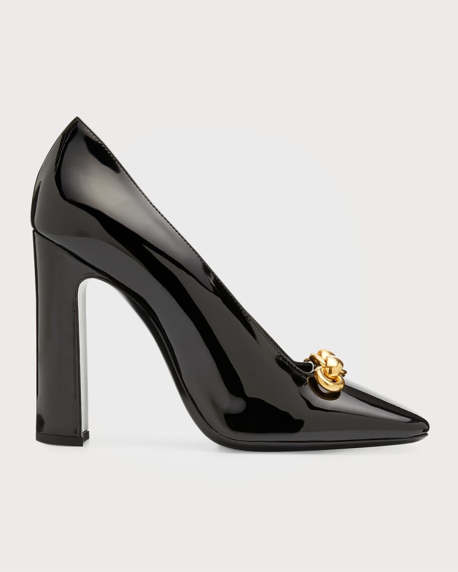 

Новые лакированные цепные туфли Maillon Saint Laurent