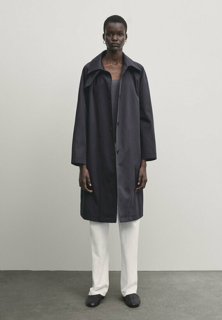 

Классическое пальто Massimo Dutti, цвет mottled dark blue