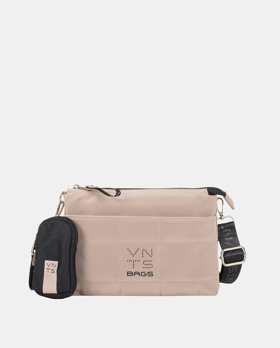 Многопозиционная сумочка телесного цвета на молнии Ventis