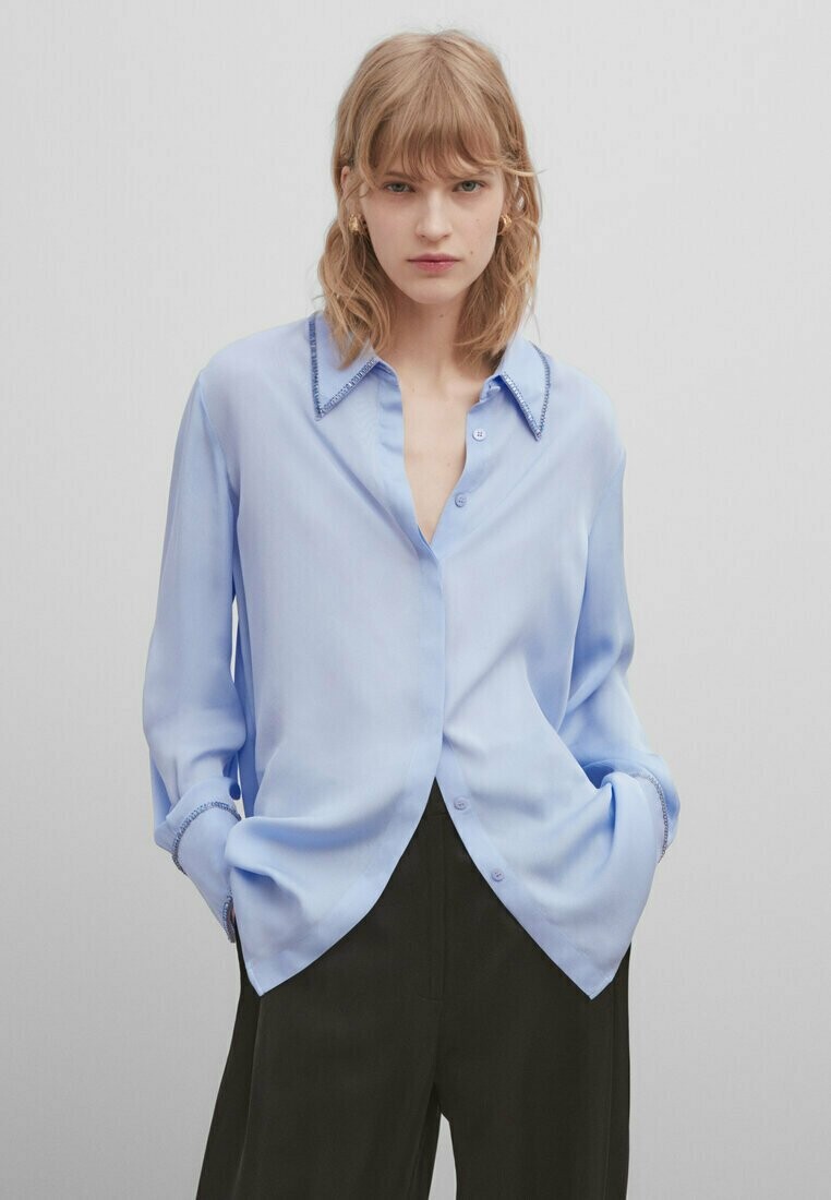 

Блузка на пуговицах Massimo Dutti, синий
