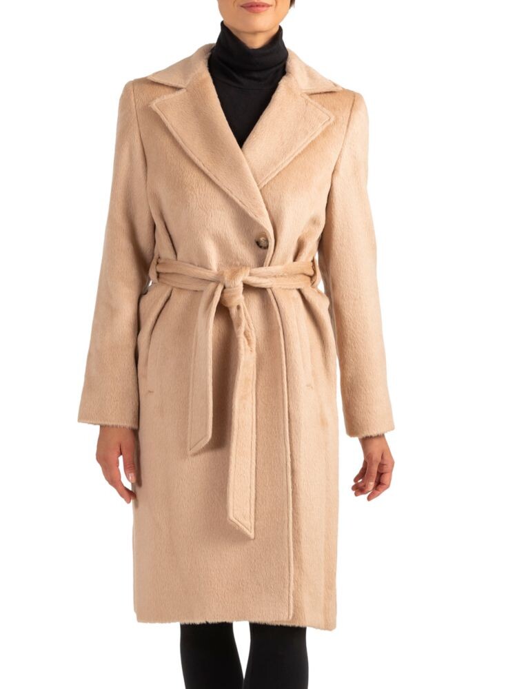 

Пальто с запахом из смесовой шерсти Sofia Cashmere, бежевый