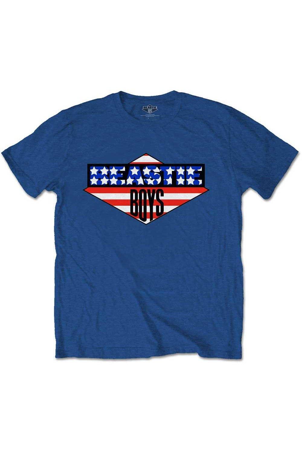 Хлопковая футболка с американским флагом Beastie Boys, синий