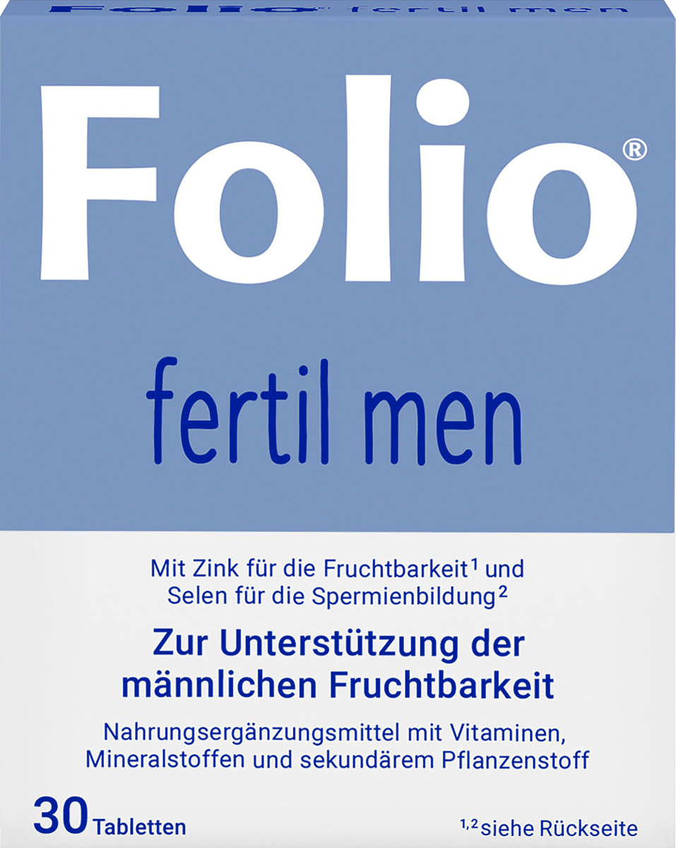 Таблетки фолиевой кислоты для фертильных мужчин 30 шт. Folio