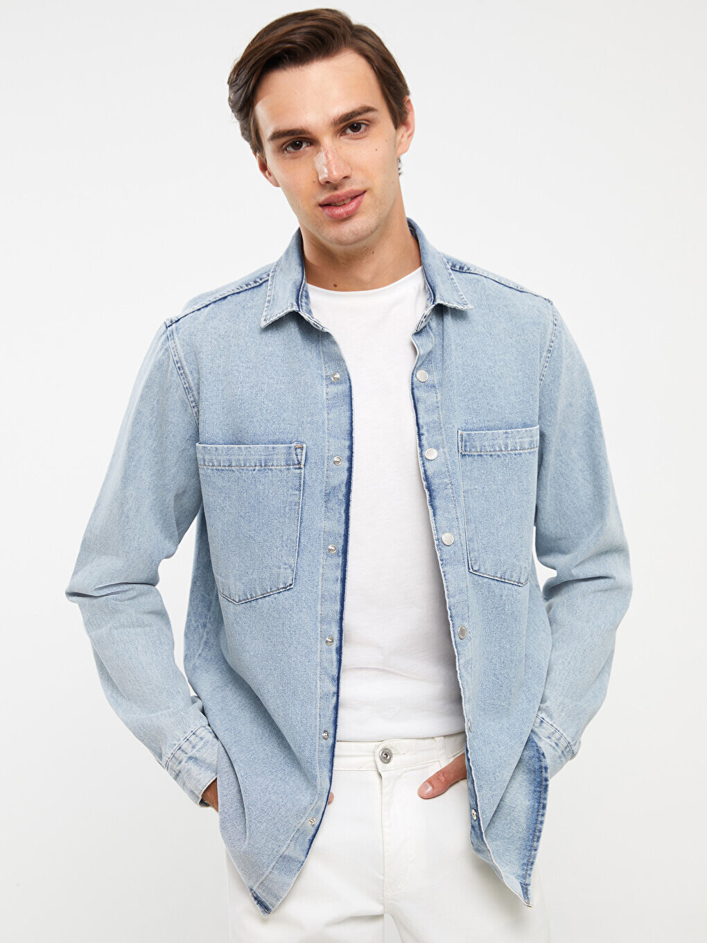 

Мужская джинсовая куртка стандартного кроя LCW Jeans, открытое индиго родео