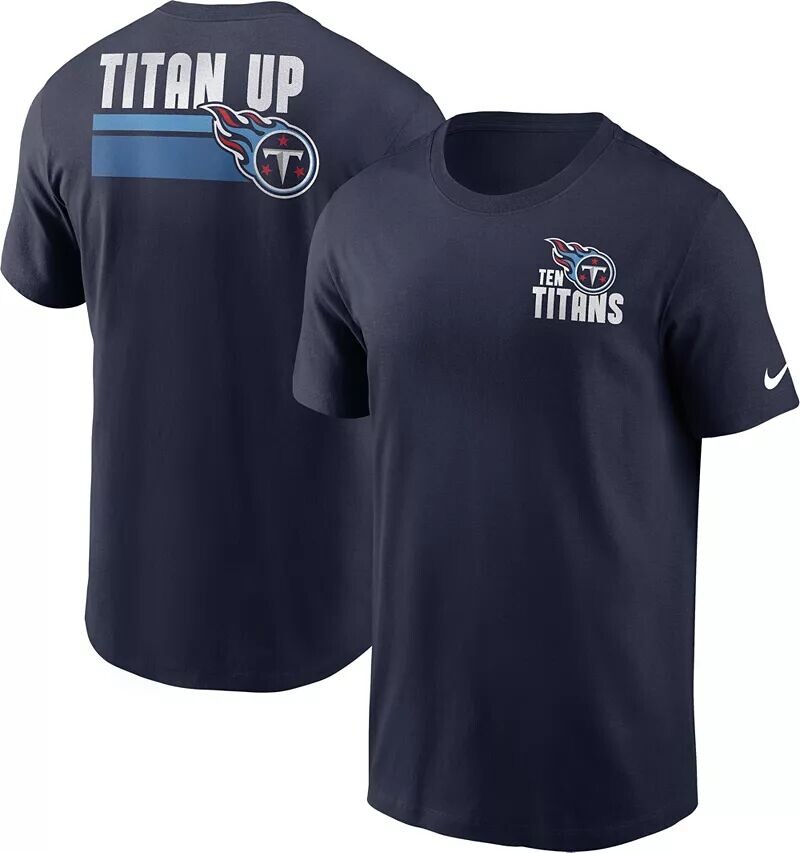 

Мужская темно-синяя футболка с надписью Nike Tennessee Titans Blitz Back
