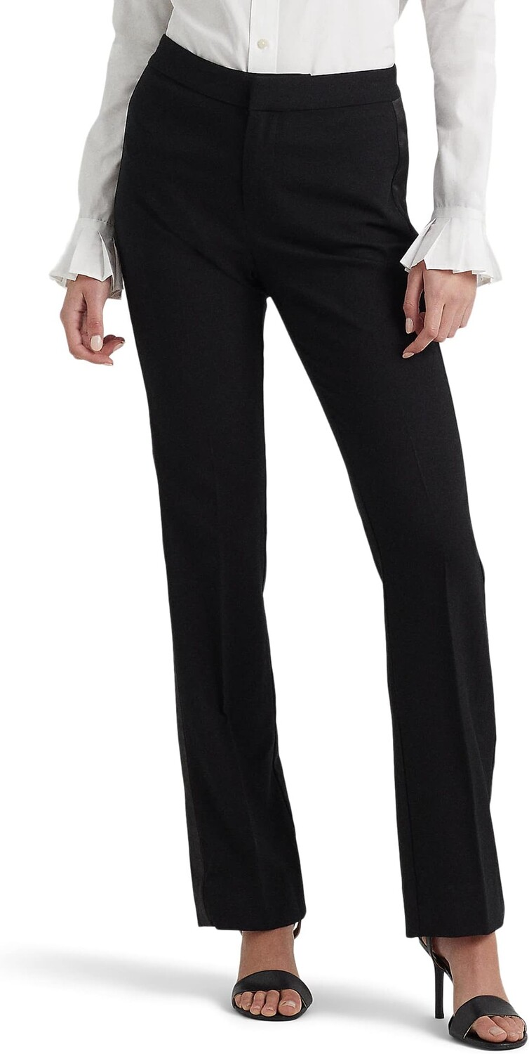 

Шерстяные креповые брюки с полосками по бокам LAUREN Ralph Lauren, цвет Polo Black