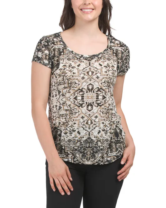 

Футболка с овальным вырезом Lucky Brand, черный