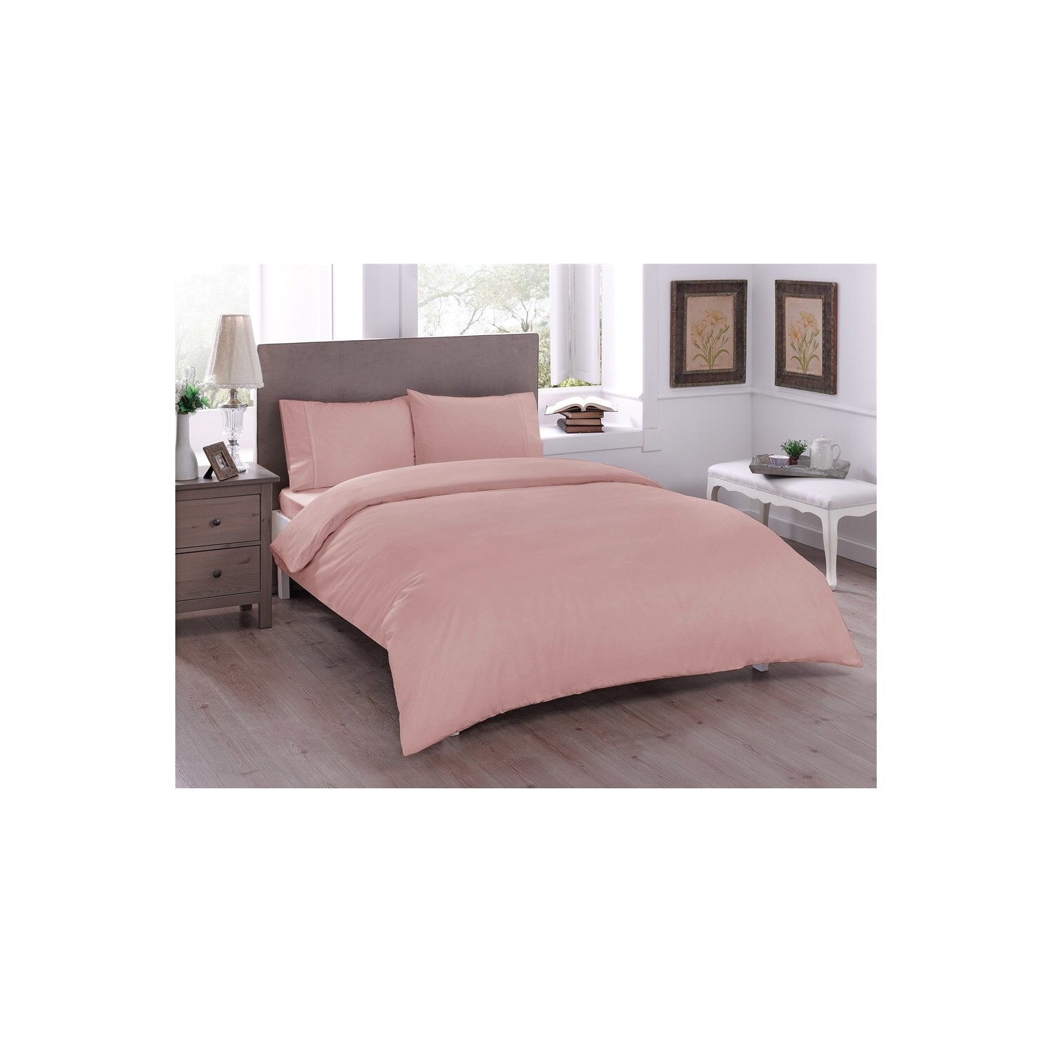 

Комплект постельного белья Tac Double Ranforce Basic Salmon