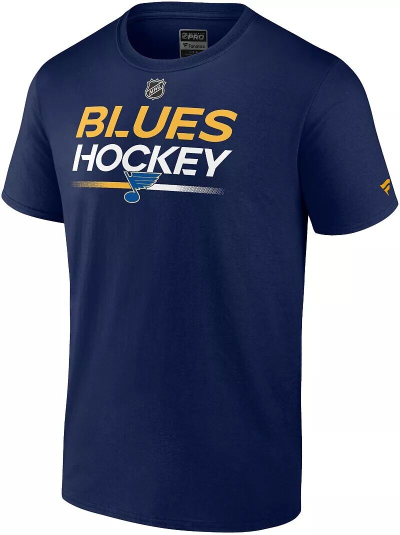 

Темно-синяя футболка с логотипом NHL St. Louis Blues 2023 Authentic Pro Primary