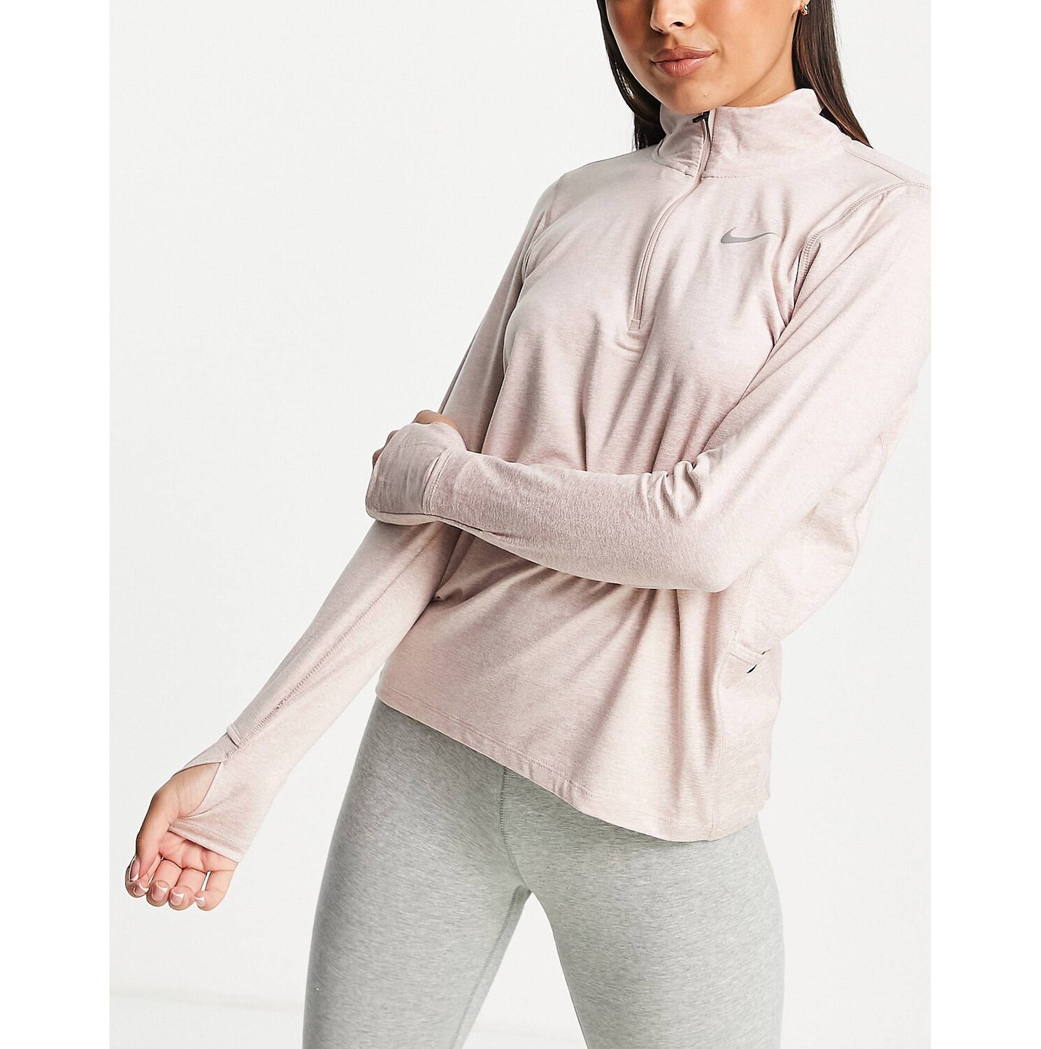 

Светло-розовый топ на молнии Nike Running Element Dri-FIT