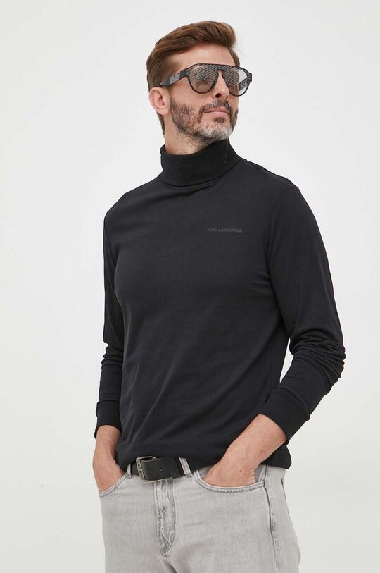 

Хлопковая рубашка с длинными рукавами от . Karl Lagerfeld, черный
