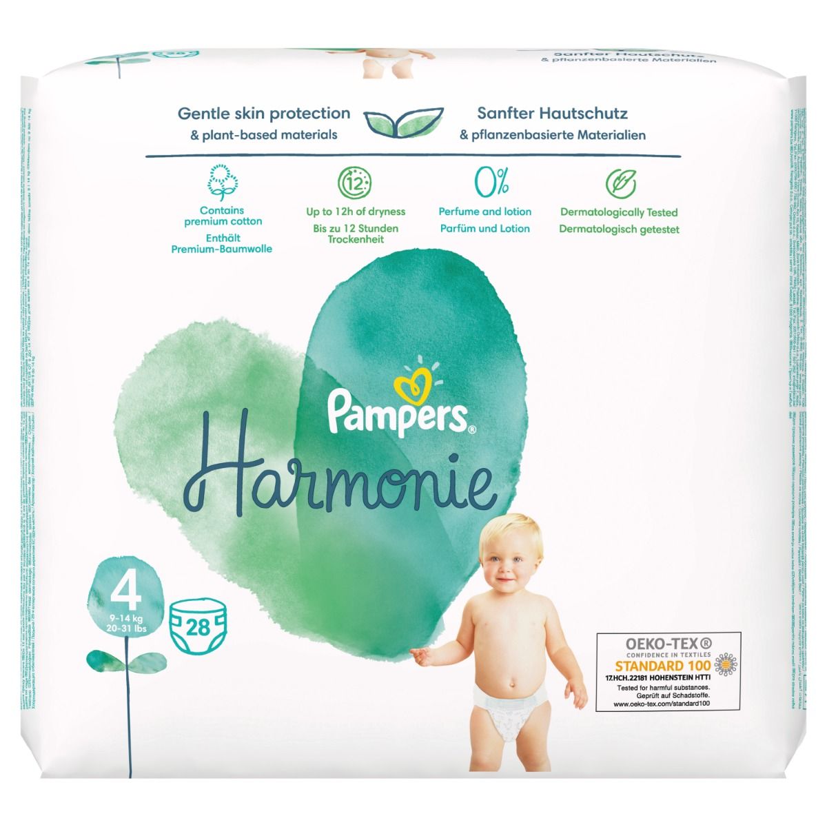 Одноразовые подгузники для детей Pampers Harmonie 4, 28 шт