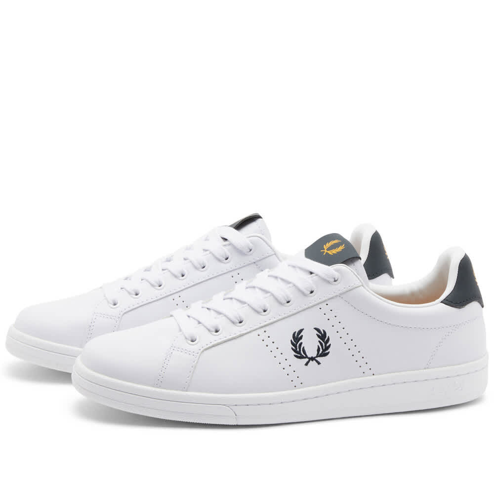 

Кожаные кроссовки Fred Perry B721, белый/темно-синий