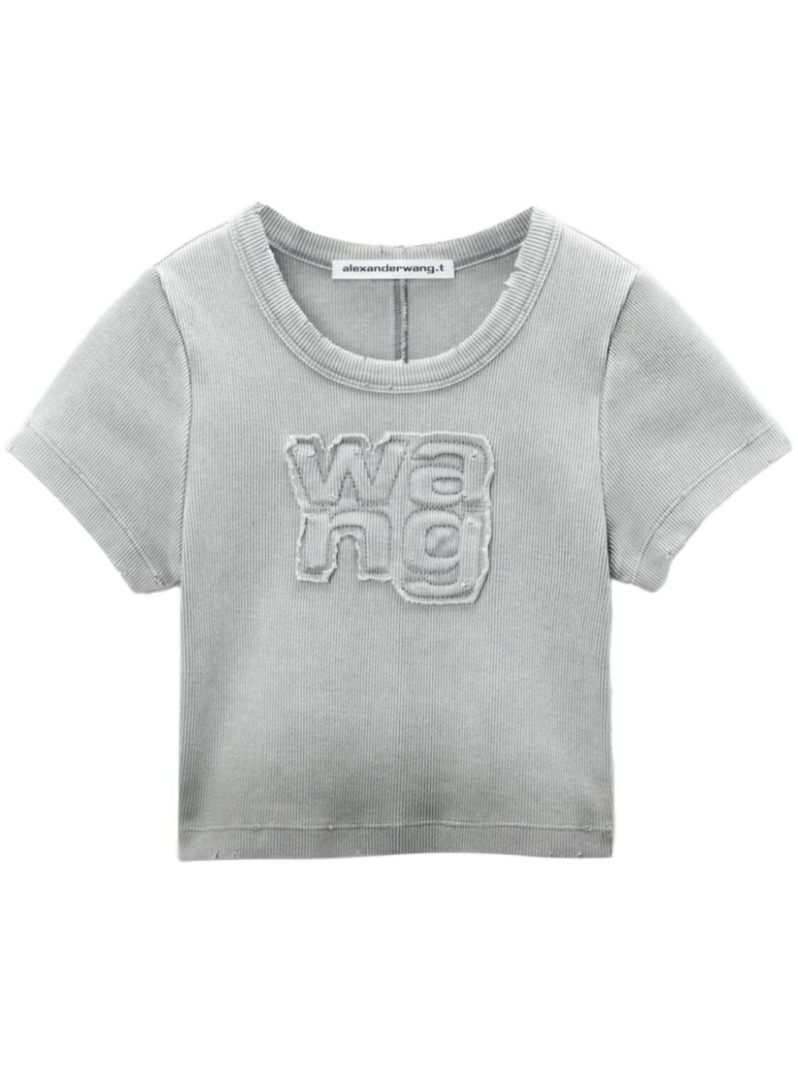 

Alexander Wang укороченная футболка с логотипом, серый
