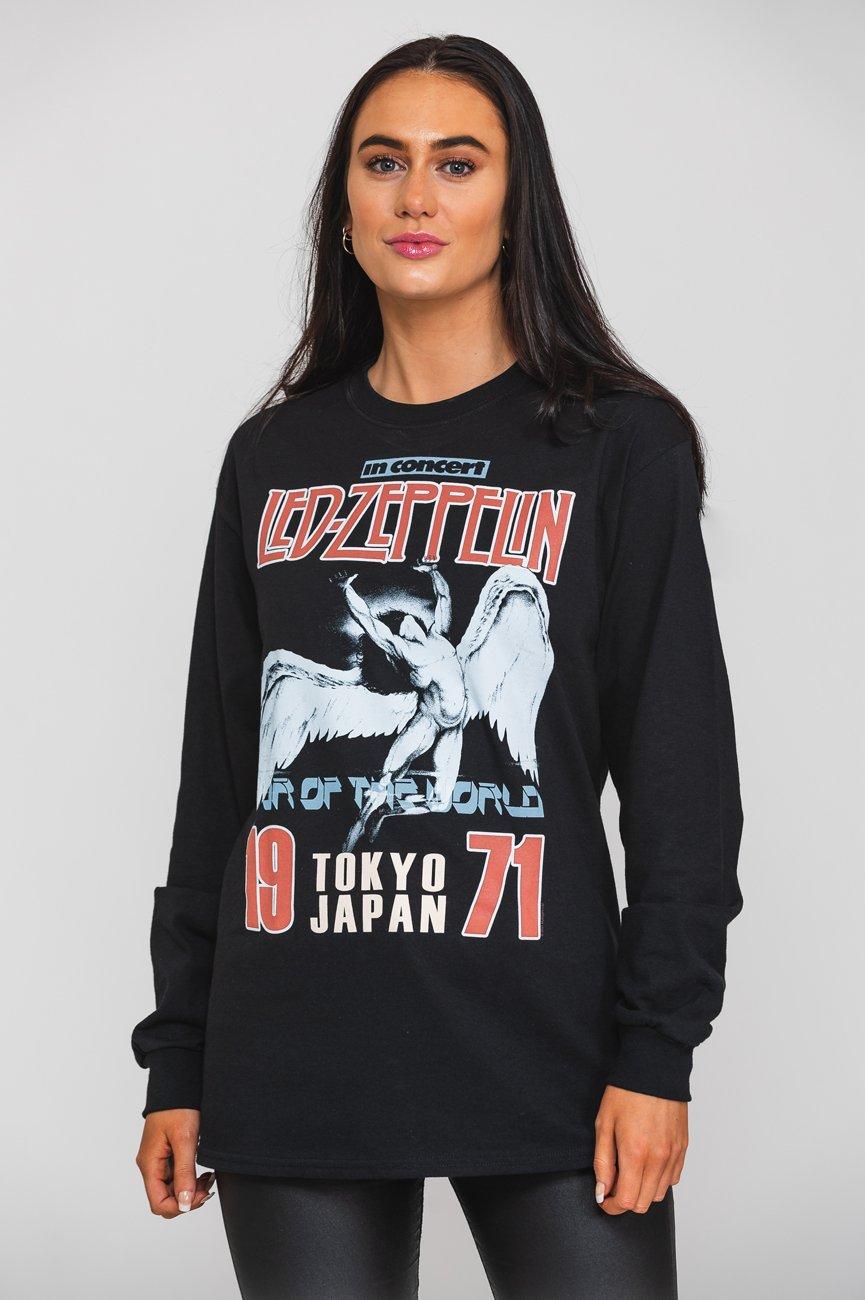Японская футболка с длинным рукавом Icarus Led Zeppelin, черный цена и фото