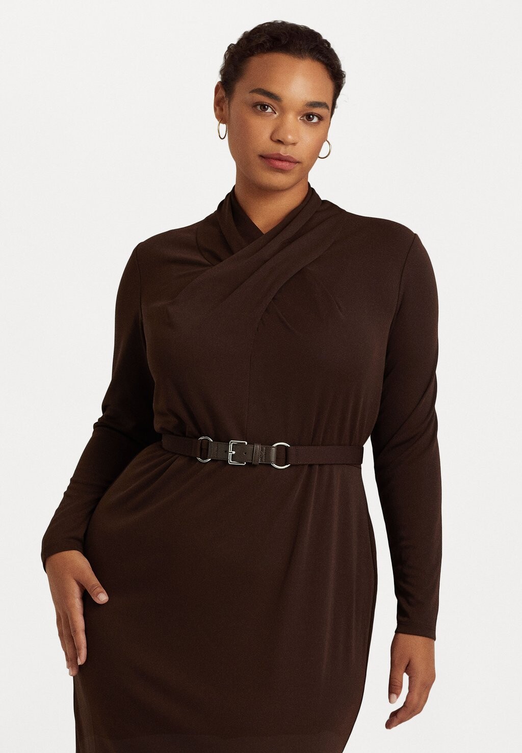 

Платье из джерси Lauren Ralph Lauren KEESAM LONG SLEEVE DAY DRESS, коричневый