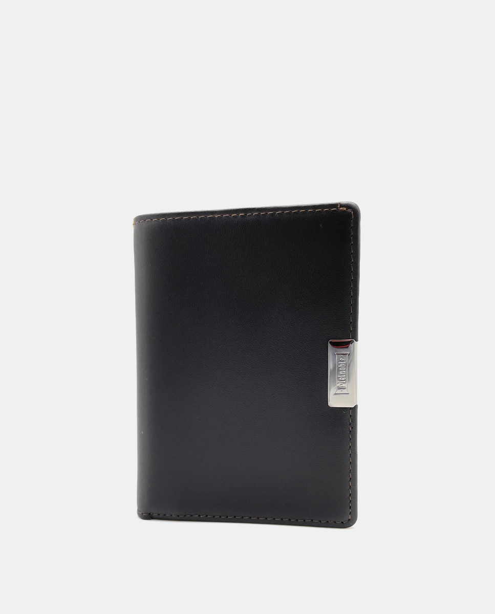 Коричневый кожаный кошелек на семь карт Pielnoble, коричневый черный кожаный кошелек на семь карт pielnoble черный