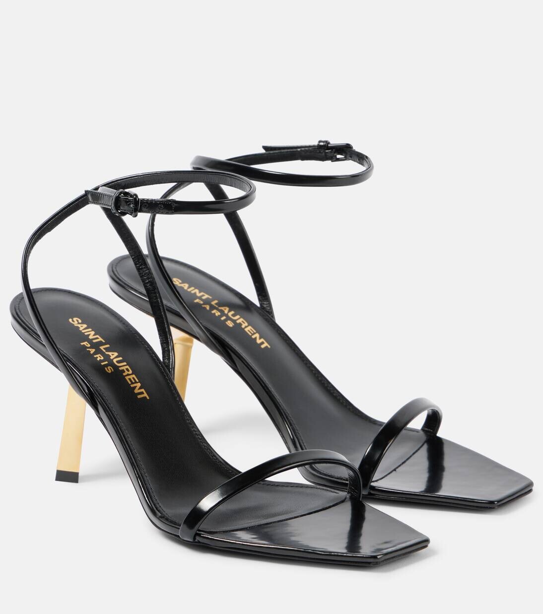 

Сандалии из полированной кожи Lee 75 Saint Laurent, черный