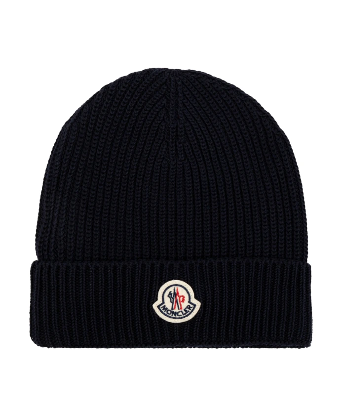 

Хлопковая шапка Moncler, синий