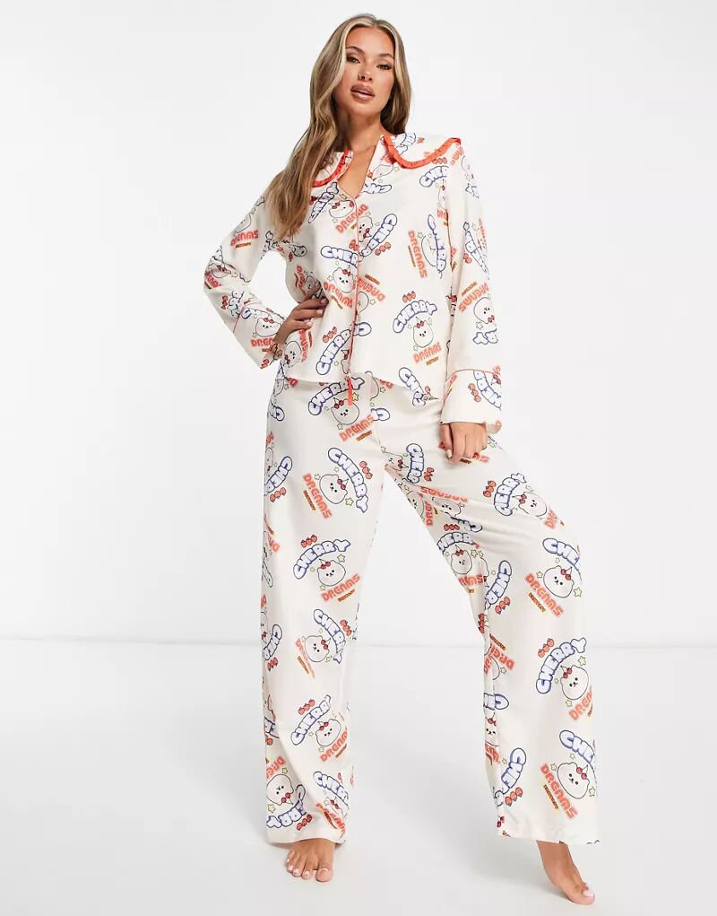 Кремовая пижама с верхом и низом Cherry Dreams для девочек New Girl Order