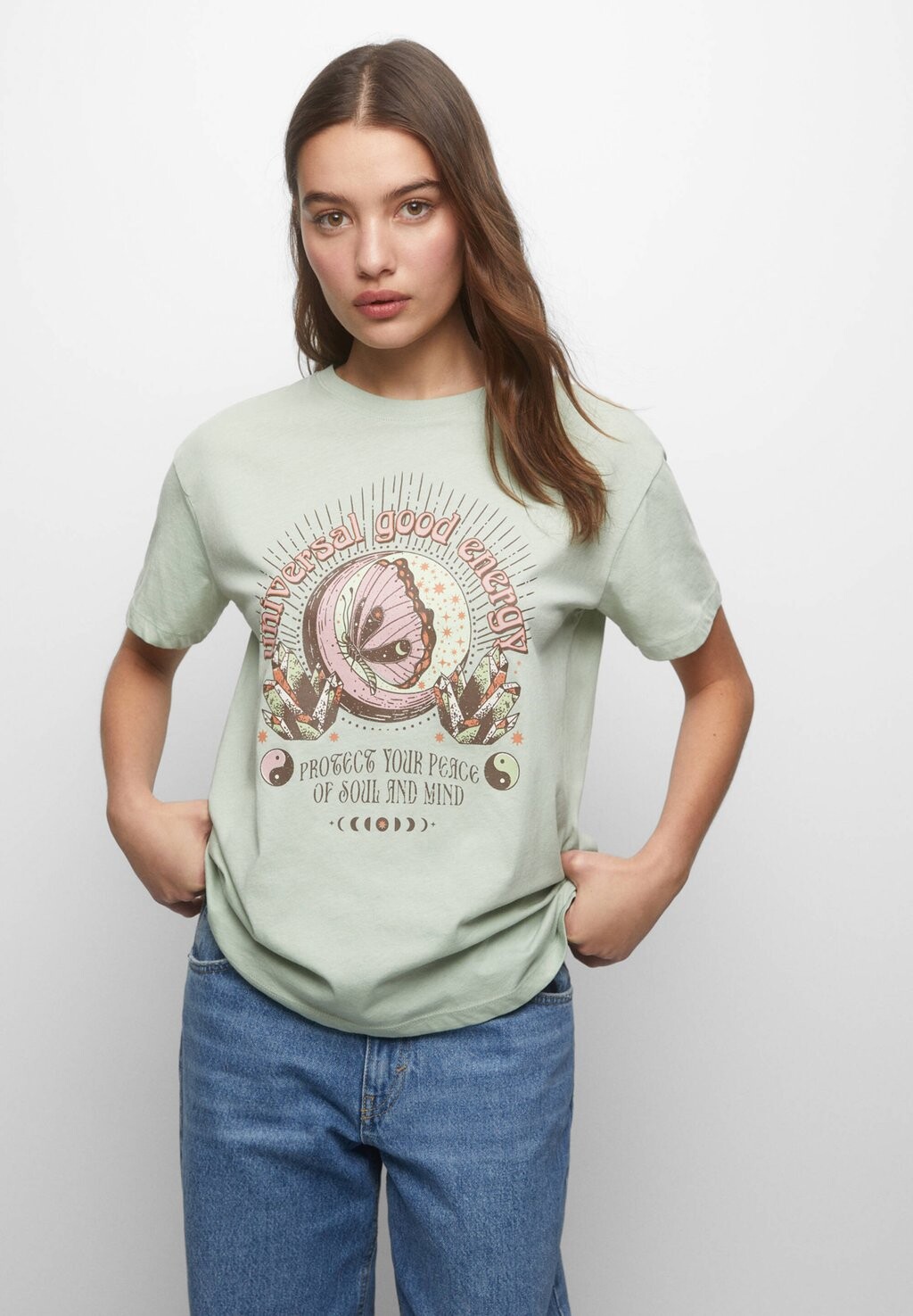 

Футболка с принтом PULL&BEAR, зеленый
