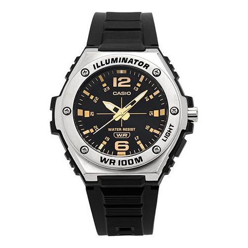 Часы Men's CASIO Casual Watch 100m waterproof Strap Mens Black Analog, черный