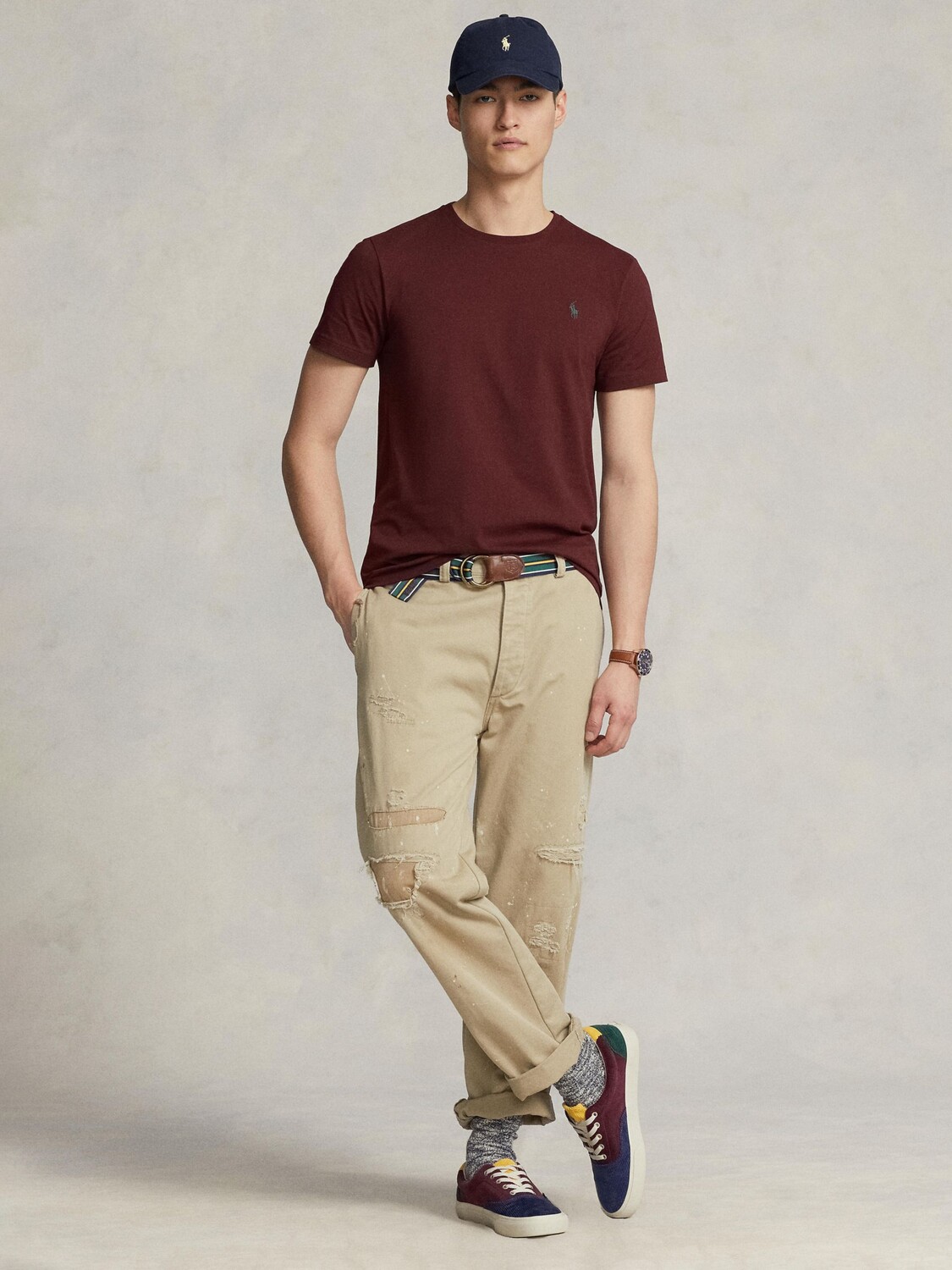 

Хлопковая футболка стандартного кроя Polo Ralph Lauren, красная, Красный