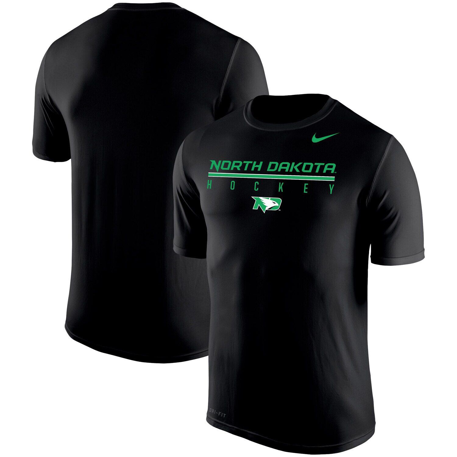 

Мужская черная футболка Nike North Dakota Hockey Drop Legend Performance