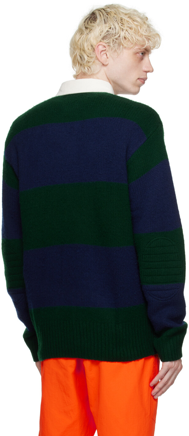 

Зелено-темно-синяя рубашка-поло с длинными рукавами для регби Polo Ralph Lauren