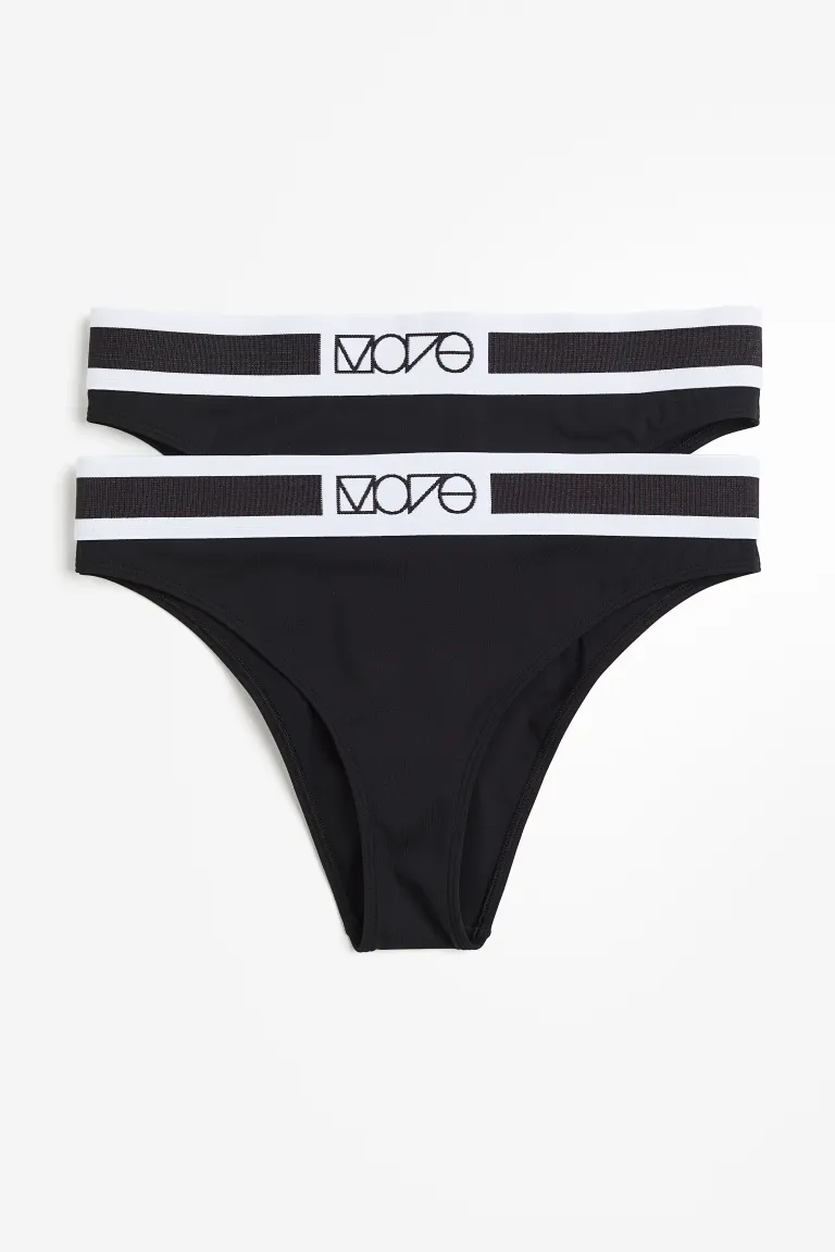

Комплект из 2 спортивных бразильских трусов drymove H&M, черный