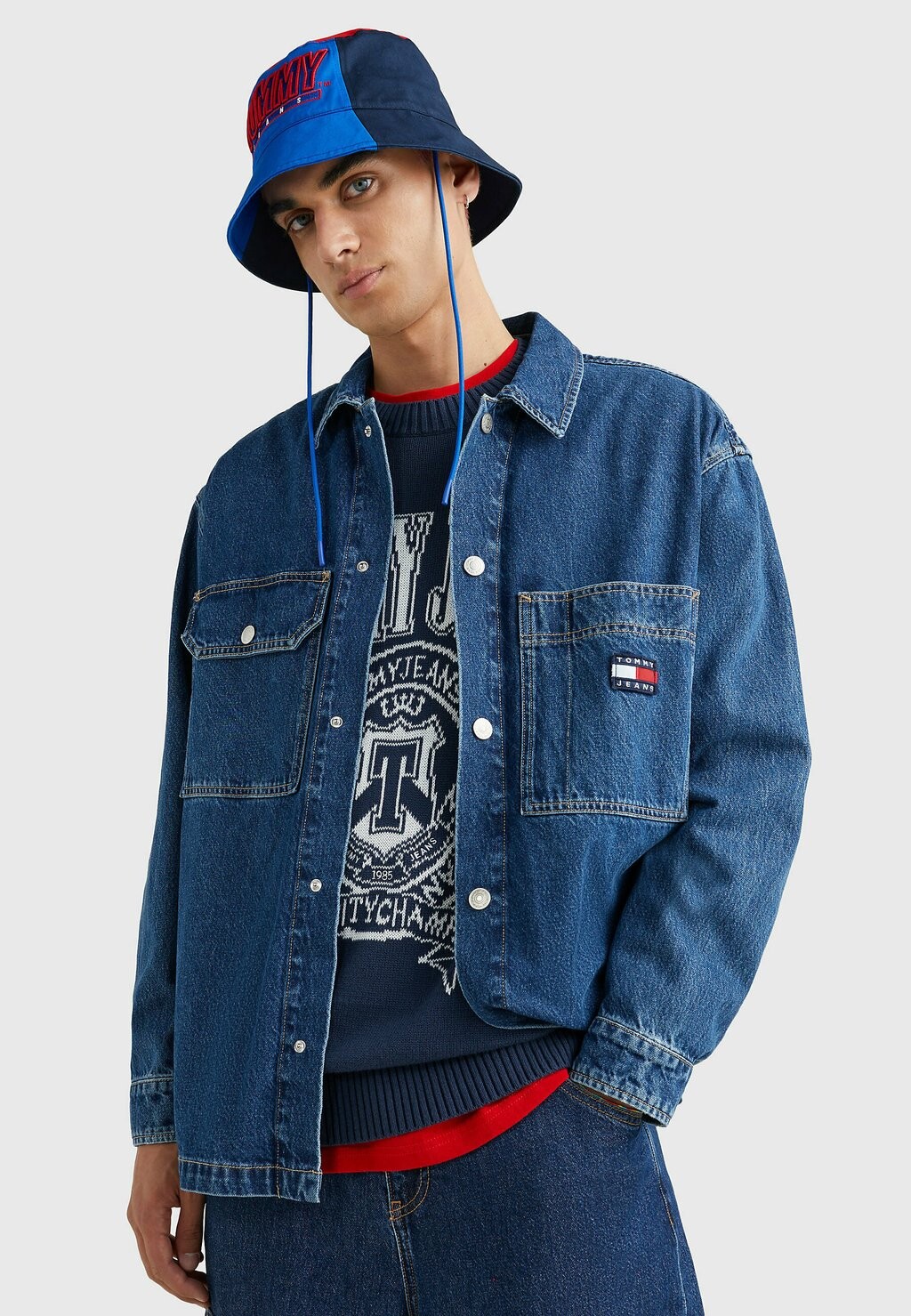 

Джинсовая куртка Tommy Jeans РУБАШКА, цвет denim medium