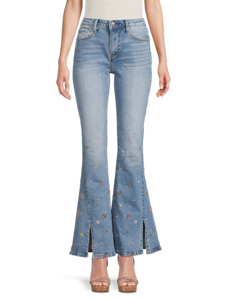 

Расклешенные джинсы Farrah с вышивкой и разрезами Driftwood, цвет Medium Wash