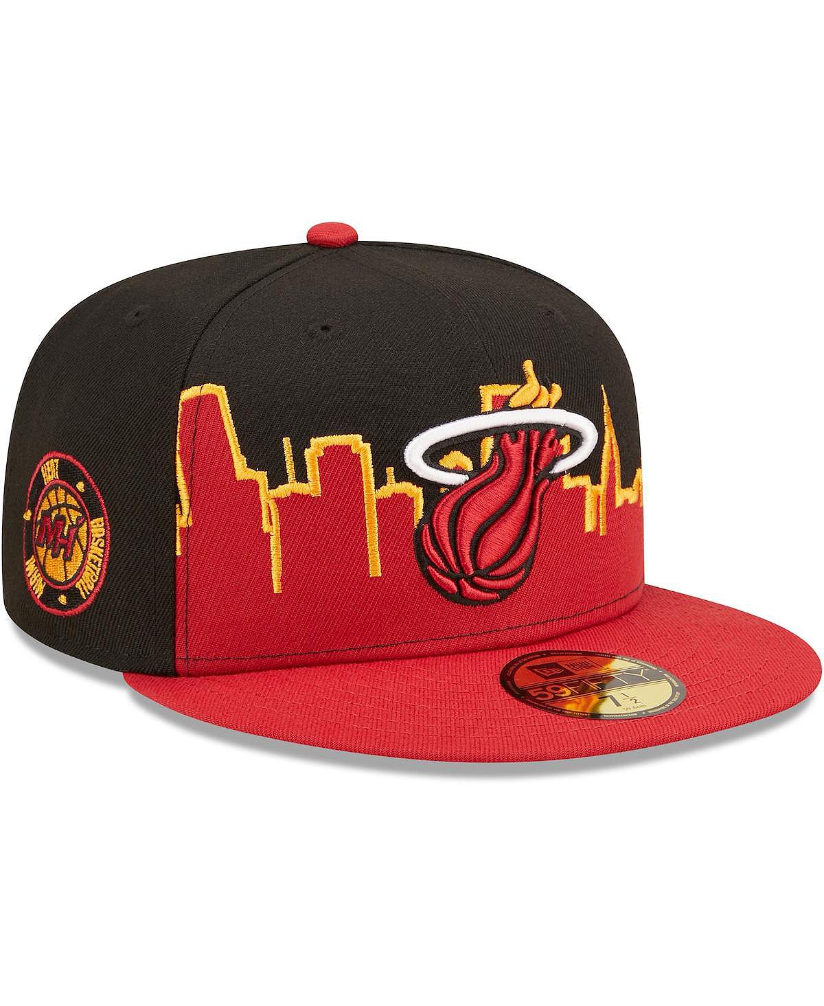 Мужская красно-черная приталенная кепка Miami Heat 2022 Tip-Off 59FIFTY New Era