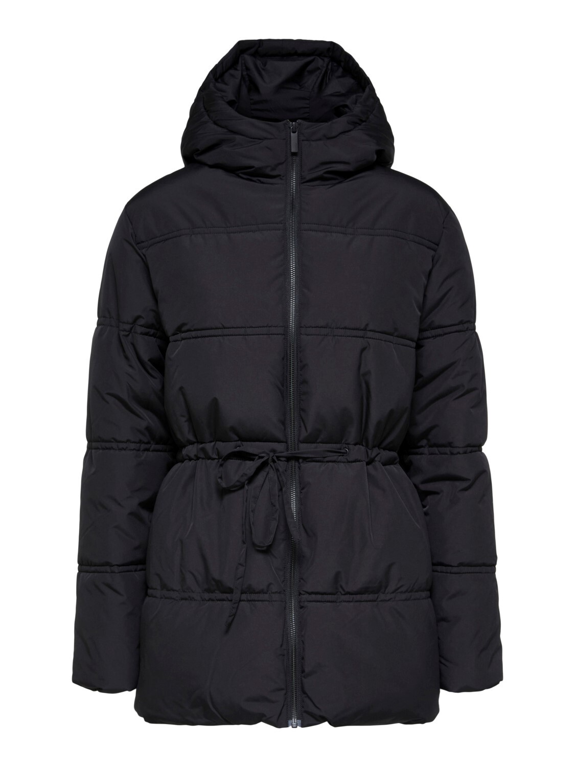 

Пуховик SELECTED FEMME Puffer Jacke Wattierter Stepp Blouson mit Kapuze & Taille SLFALINA, черный