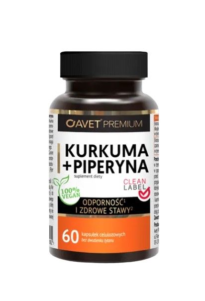 Препарат, укрепляющий иммунитет Avet Premium Kurkuma + Piperyna, 60 шт