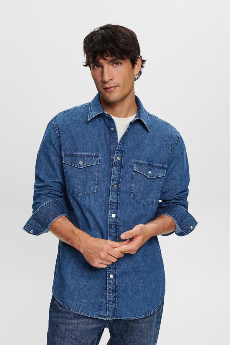 Джинсовая рубашка с нагрудным карманом Esprit, синий