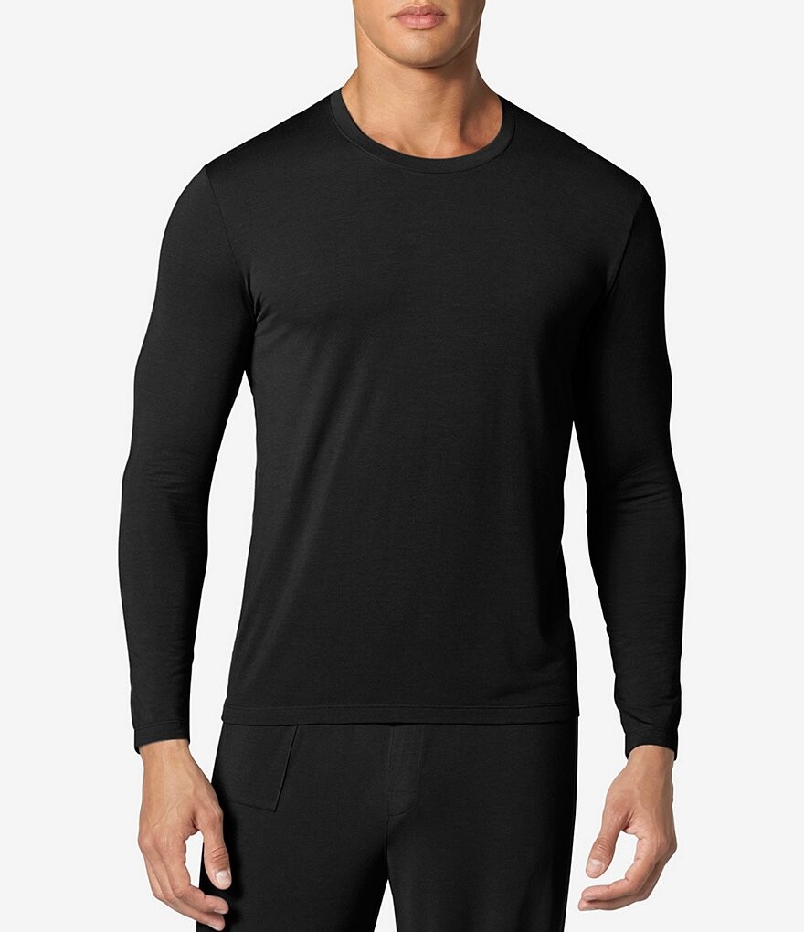 

Футболка с круглым вырезом и длинными рукавами Tommy John Second Skin Lounge, черный