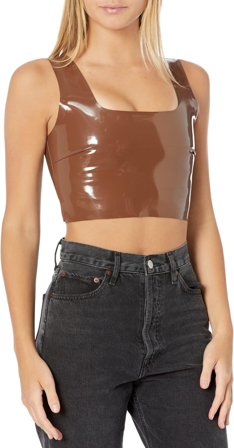 

Топ Faux Patent Leather Crop Top FLT110 Commando, цвет Cinnamon