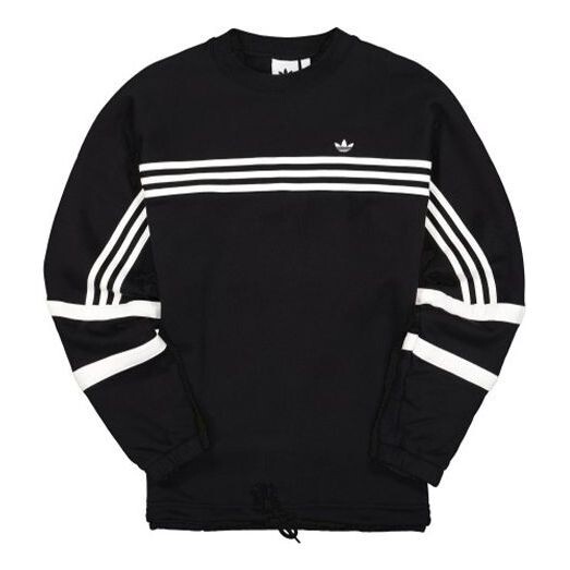 Толстовка adidas originals Retro Stripe Sports Round Neck Pullover Black, черный