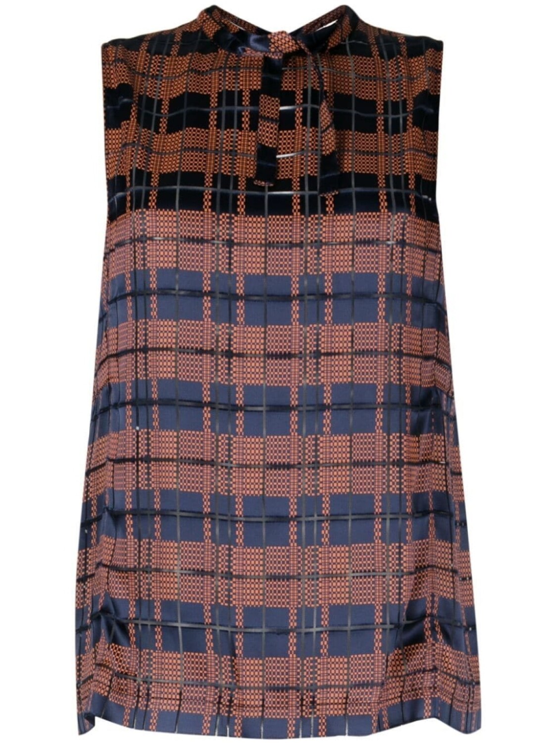 

Атласный топ Hester в клетку 3.1 Phillip Lim, синий