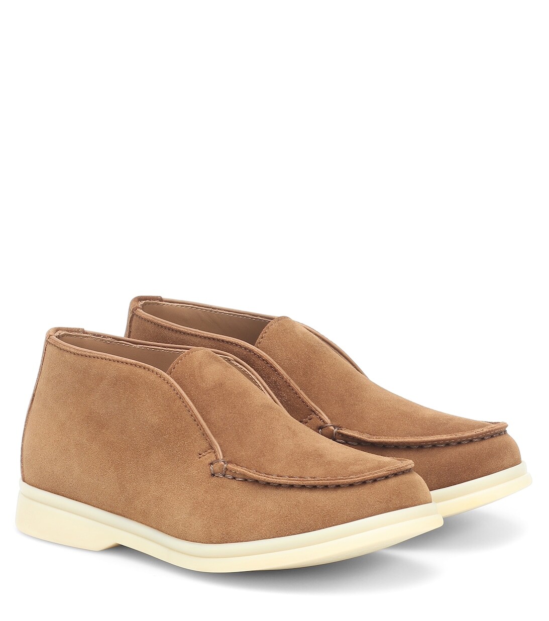 

Замшевые ботильоны Open Walk Loro Piana, коричневый