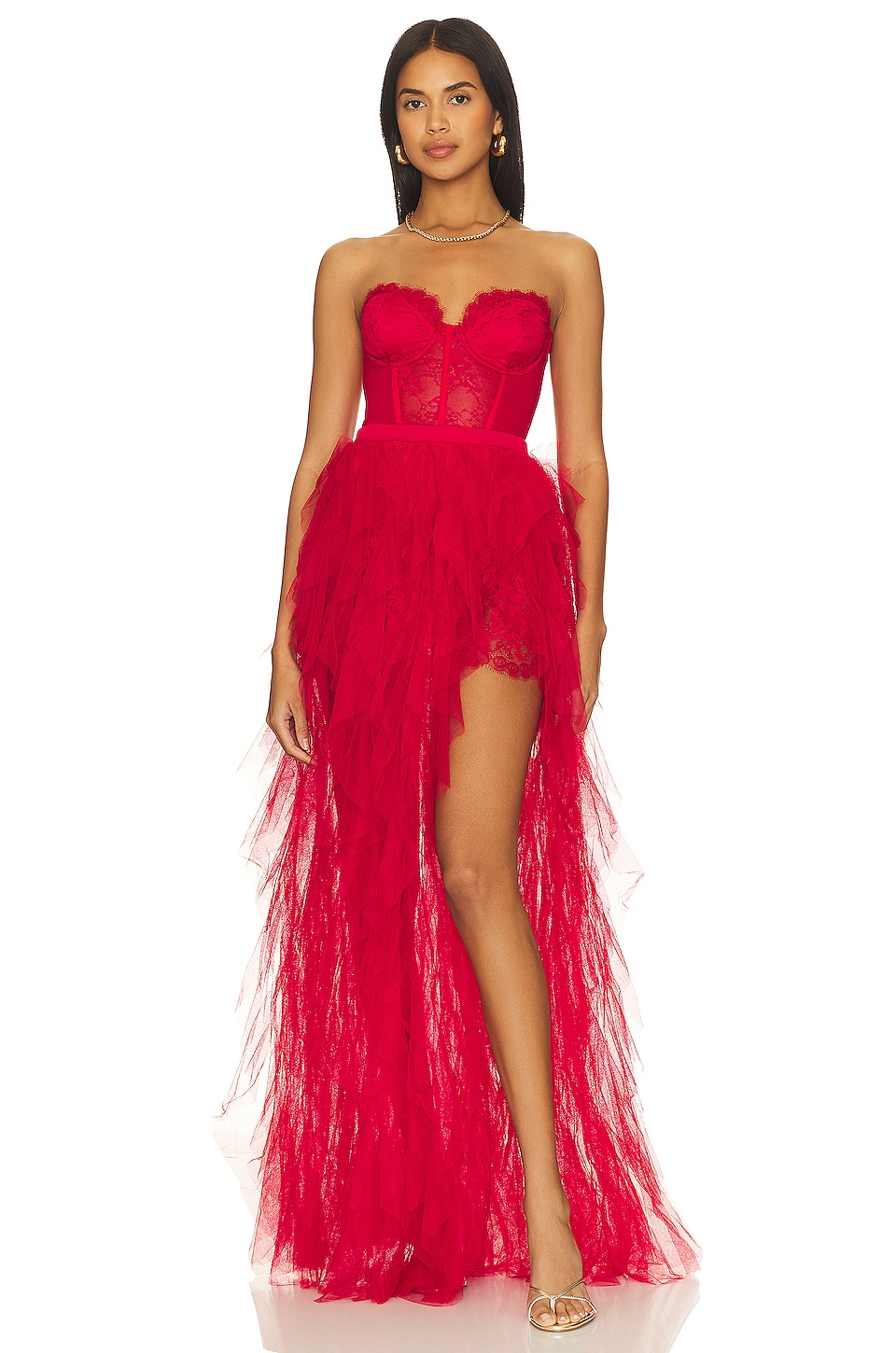 Платье For Love & Lemons x REVOLVE Bustier Gown, красный
