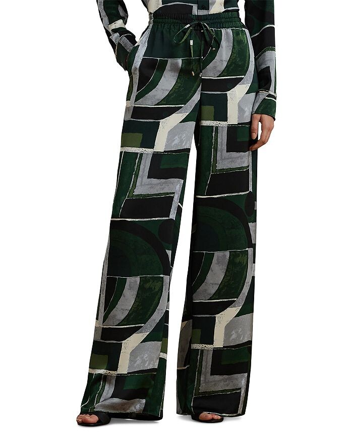 

Атласные брюки с принтом Lauren Ralph Lauren, мультиколор
