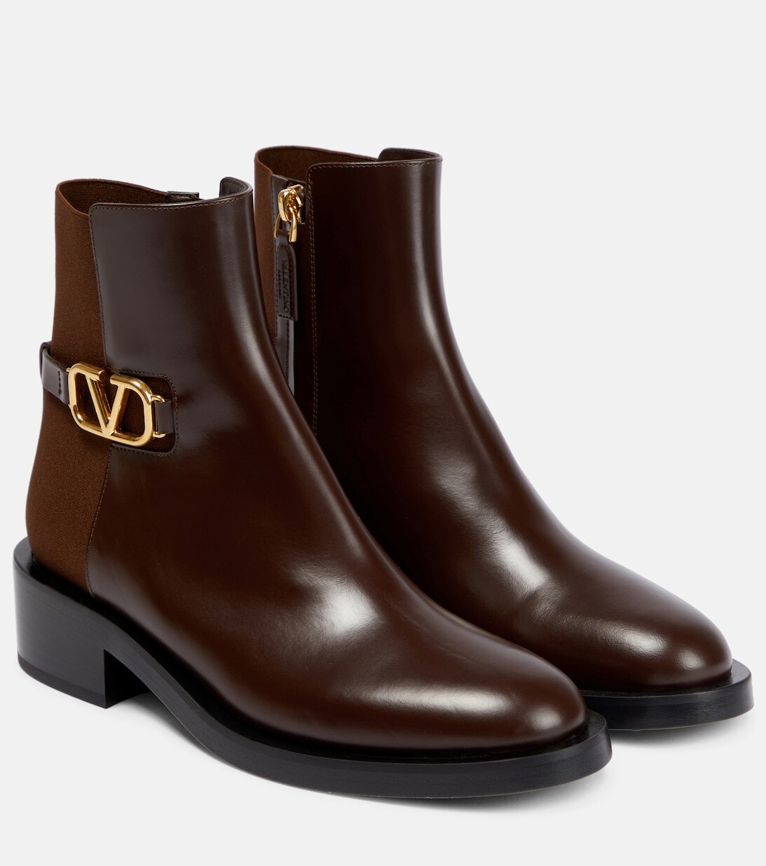 

Кожаные ботильоны с логотипом VLogo Valentino Garavani, коричневый