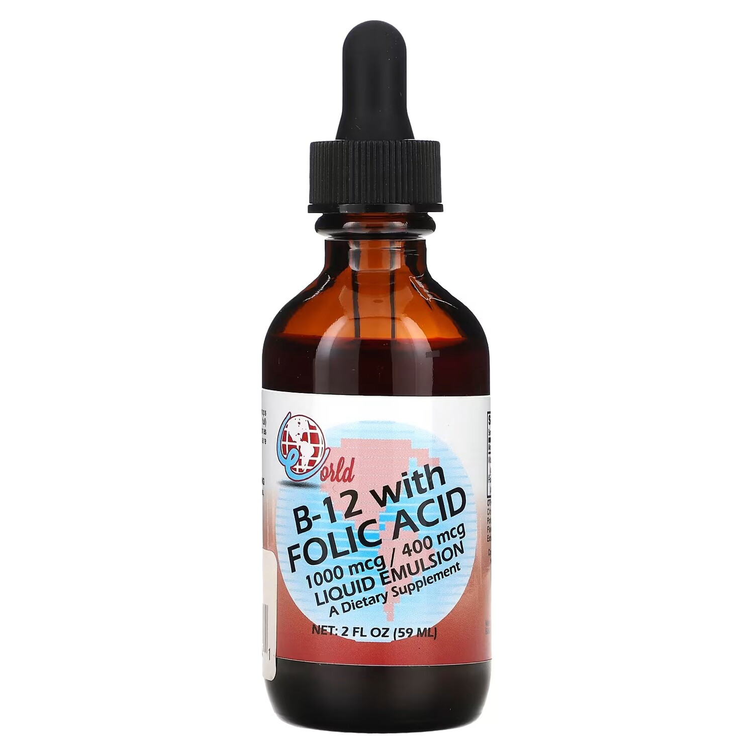 

World Organic B-12 с фолиевой кислотой, 2 жидкие унции (59 мл)