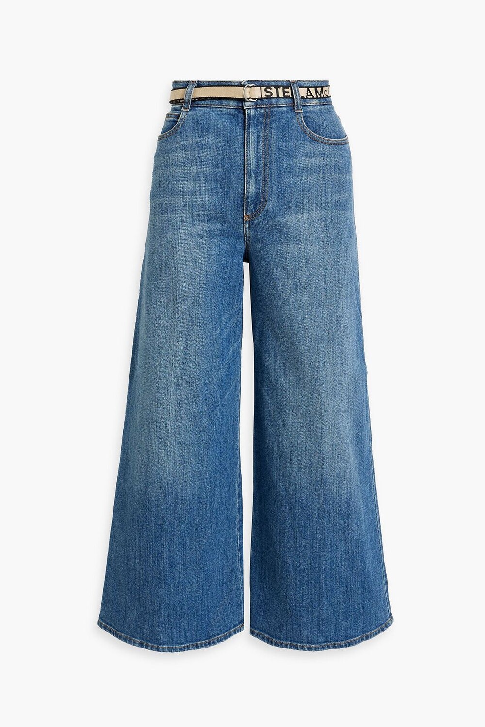 

Джинсы широкого кроя с высокой талией и поясом STELLA MCCARTNEY, синий
