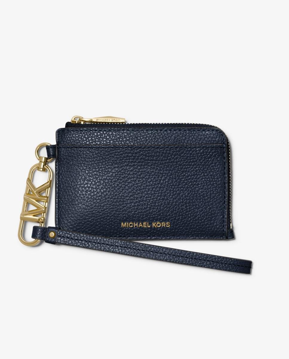 

Женская визитница из зерненой кожи темно-синего цвета Michael Michael Kors, темно-синий