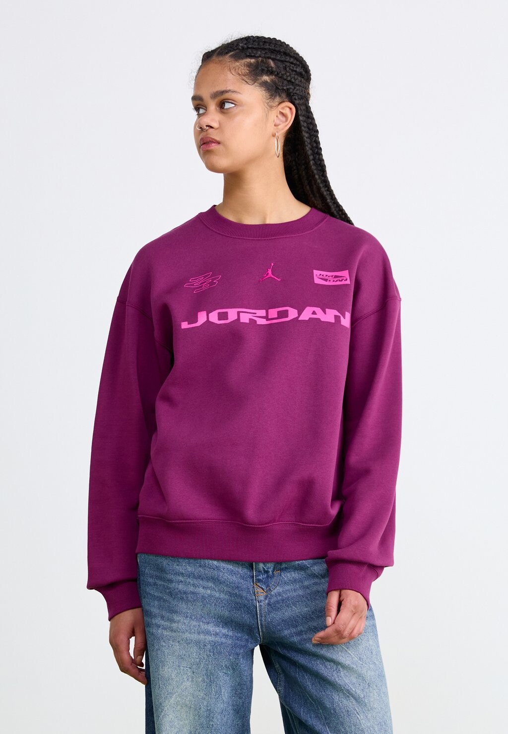

Толстовка CREW Jordan, цвет Bordeaux/Active Pink