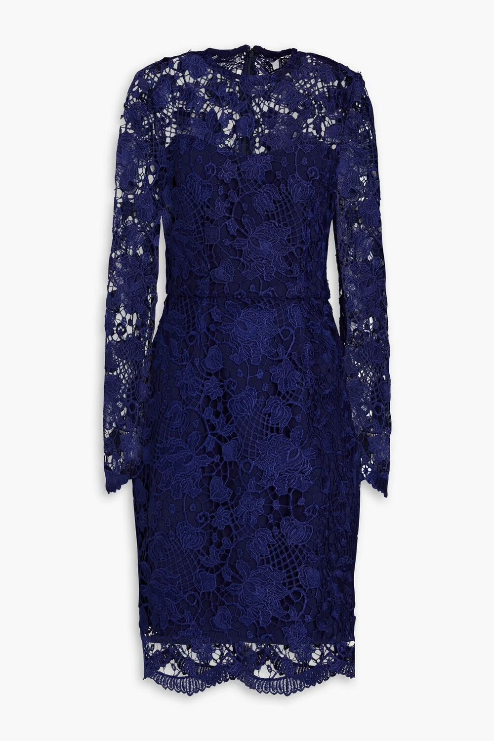 

Платье из гипюрового кружева Reem Acra, темно-синий