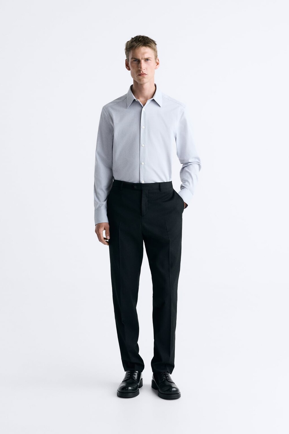 

Легкая в уходе фактурная рубашка ZARA, серый
